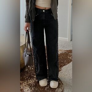 House of Harlow Studded Grey Jeans